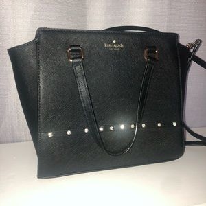 Kate Spade Black Laurel Way Jeweled Satchel